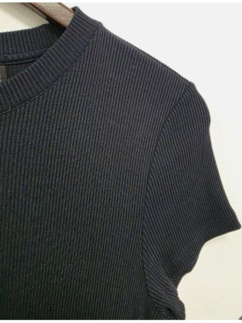 Theory Tiny Rib Knit T-Shirt Dress Medium Midnight Navy Blue Quiet Luxury Preppy - Picture 5 of 10